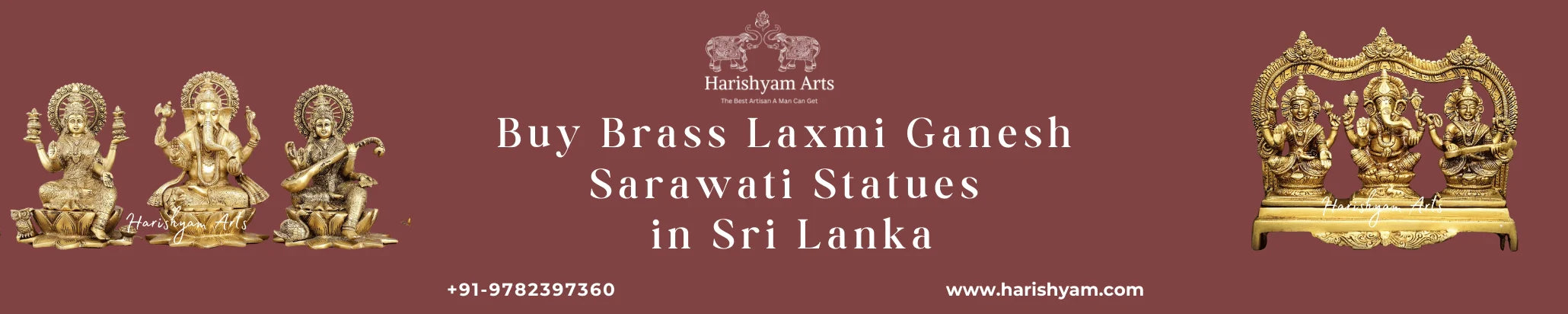 Buy Brass Laxmi Ganesh Sarawati statue in Sri Lanka