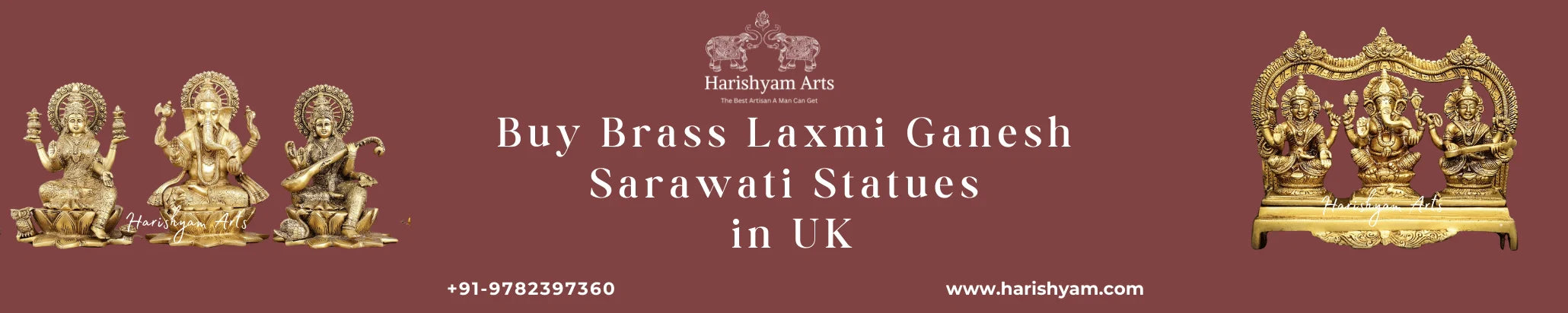 Buy Brass Laxmi Ganesh Sarawati statue in UK