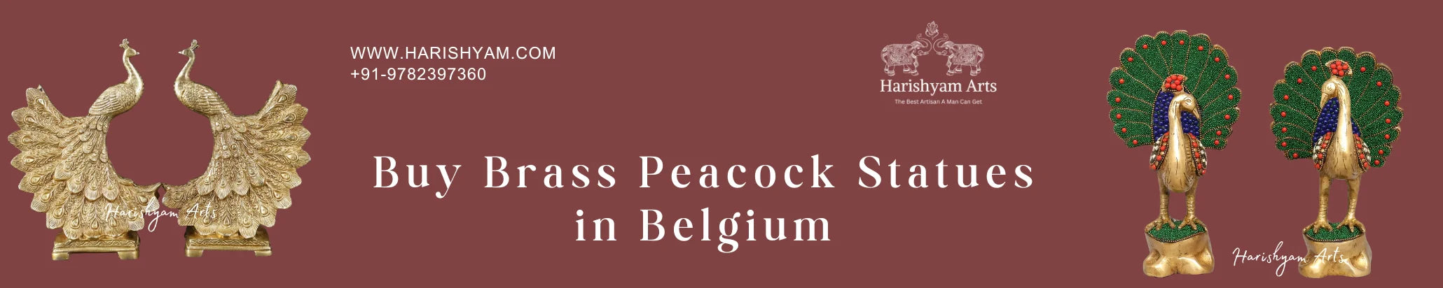 Buy Brass Peacock Statues in Belgium