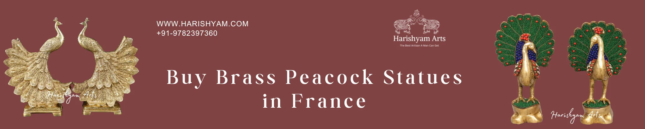 Buy Brass Peacock Statues in France