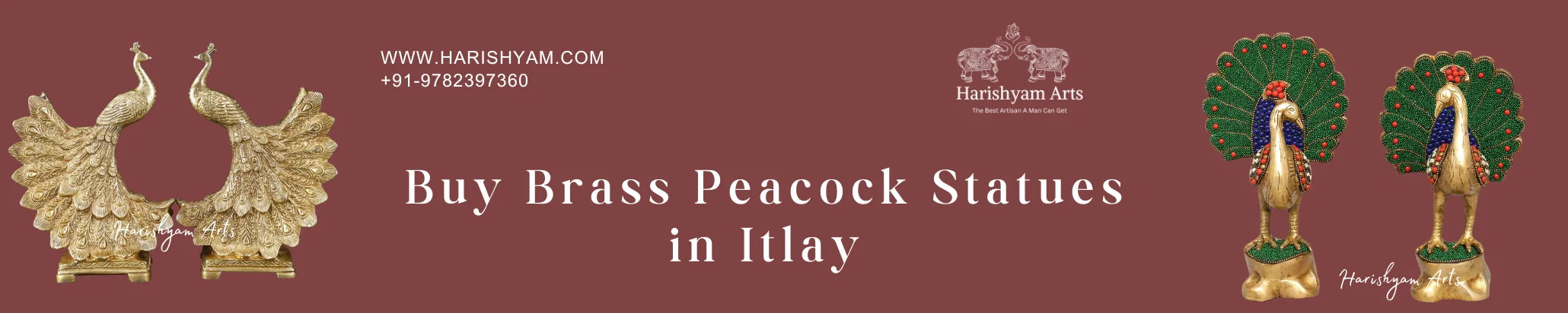 Buy Brass Peacock Statues in Itlay