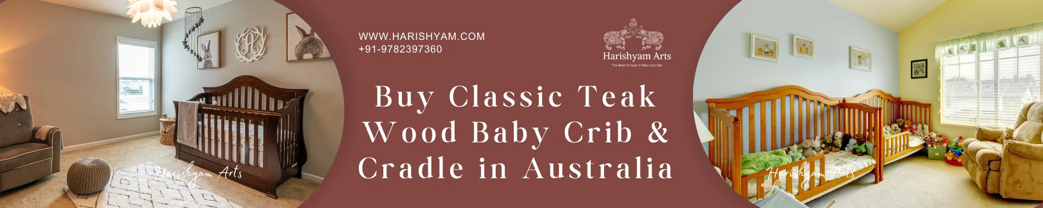 Buy Classic Teak Wood Baby Crib & Cradle in Australia