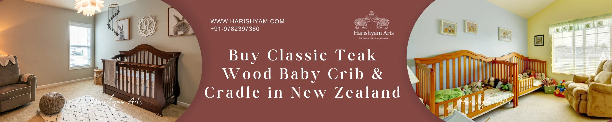 Buy Classic Teak Wood Baby Crib & Cradle in New Zealand