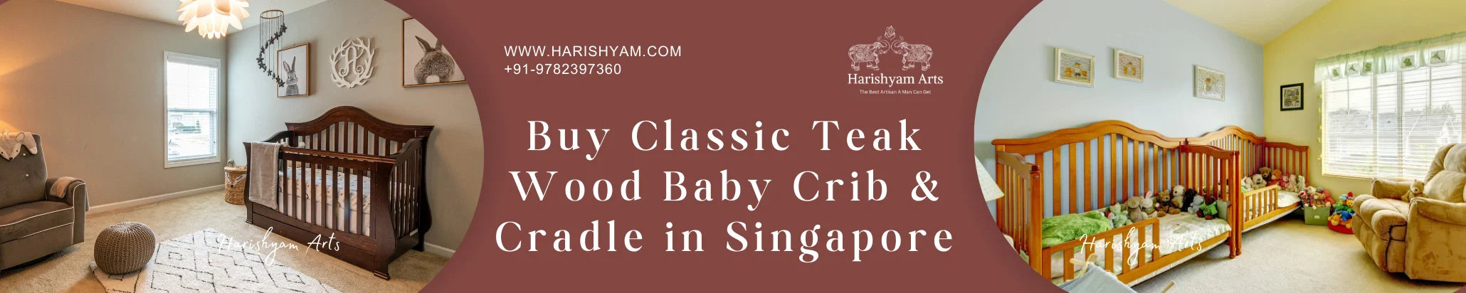 Buy Classic Teak Wood Baby Crib & Cradle in Singapore