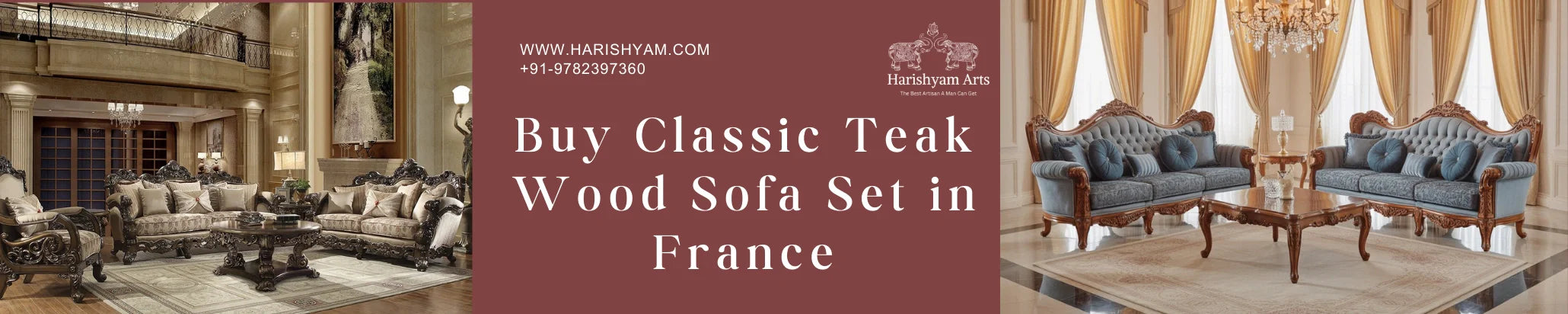Buy Classic Teak Wood Sofa Set in France