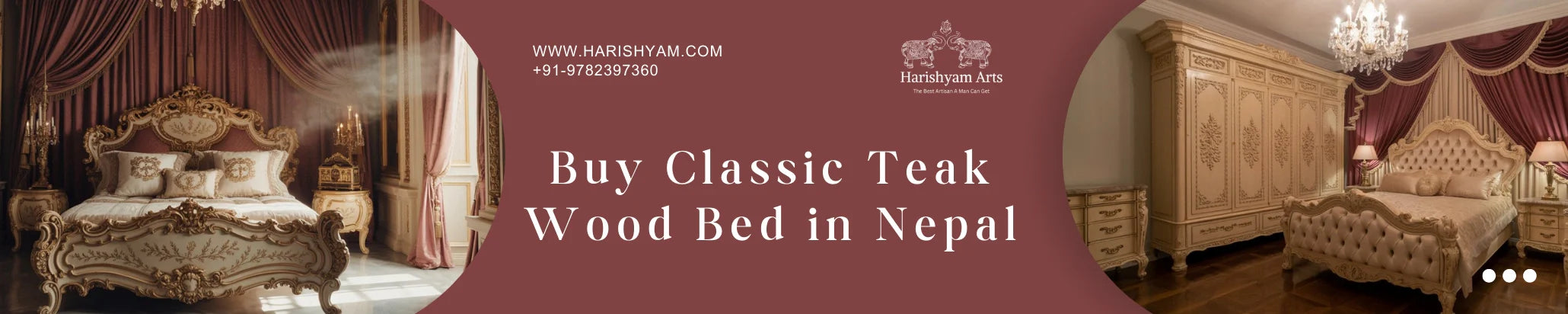 Buy Classic Teak Wood Bed in Nepal