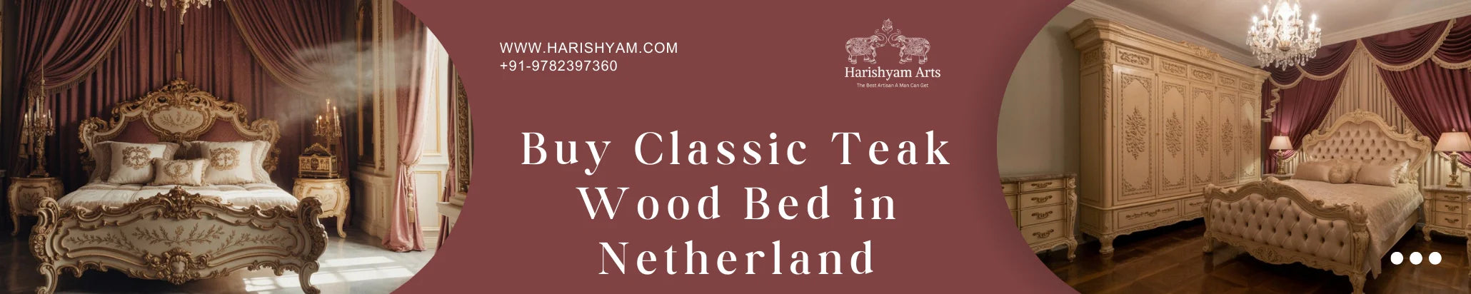 Buy Classic Teak Wood Bed in Netherland