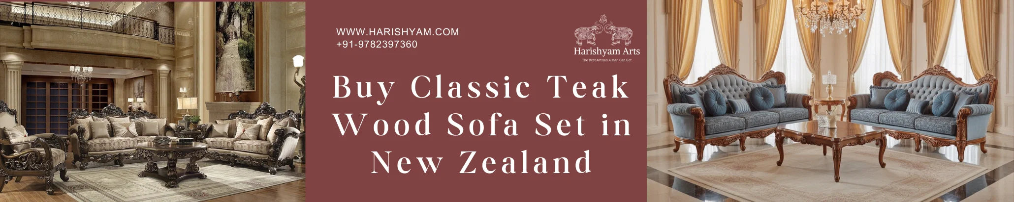 Buy Classic Teak Wood Sofa Set in New Zealand