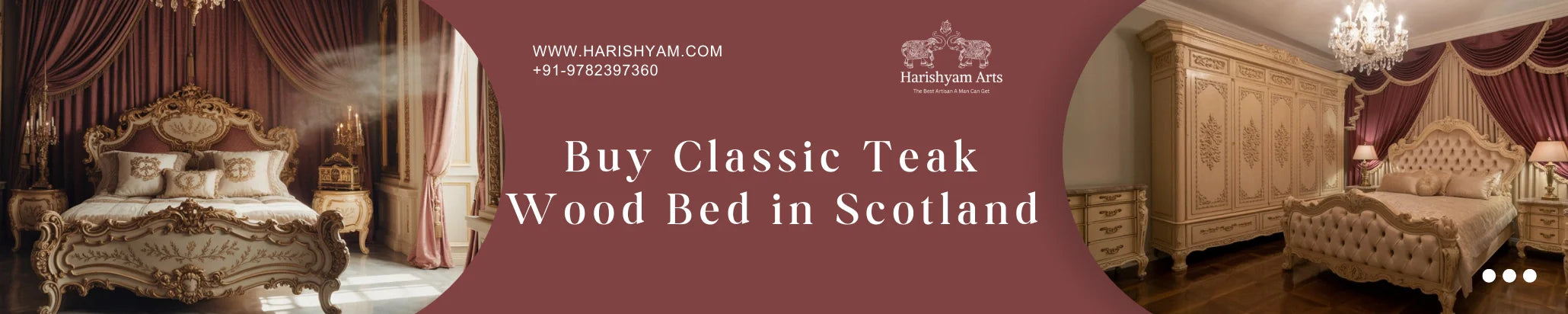 Buy Classic Teak Wood Bed in Scotland