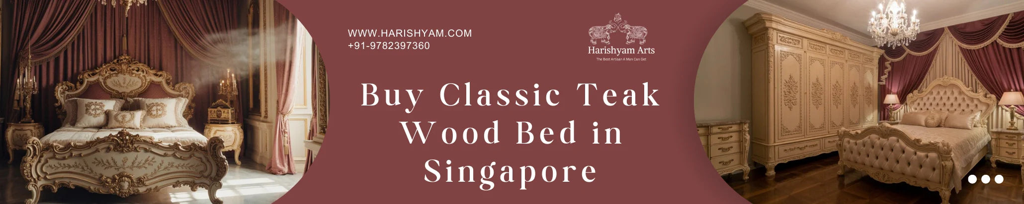 Buy Classic Teak Wood Bed in Singapore