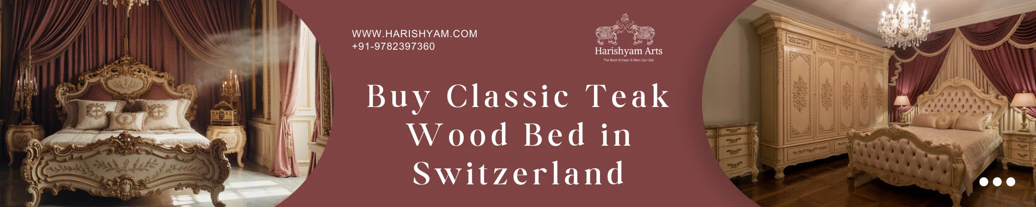 Buy Classic Teak Wood Bed in Switzerland