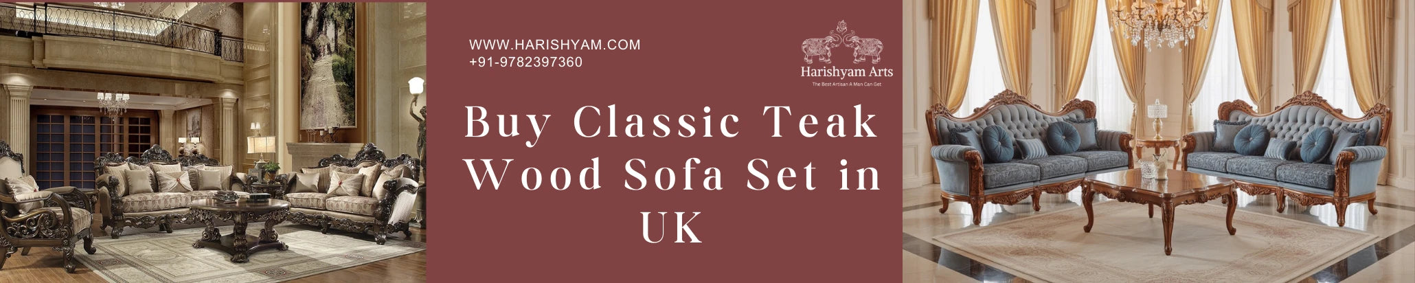Buy Classic Teak Wood Sofa Set in UK