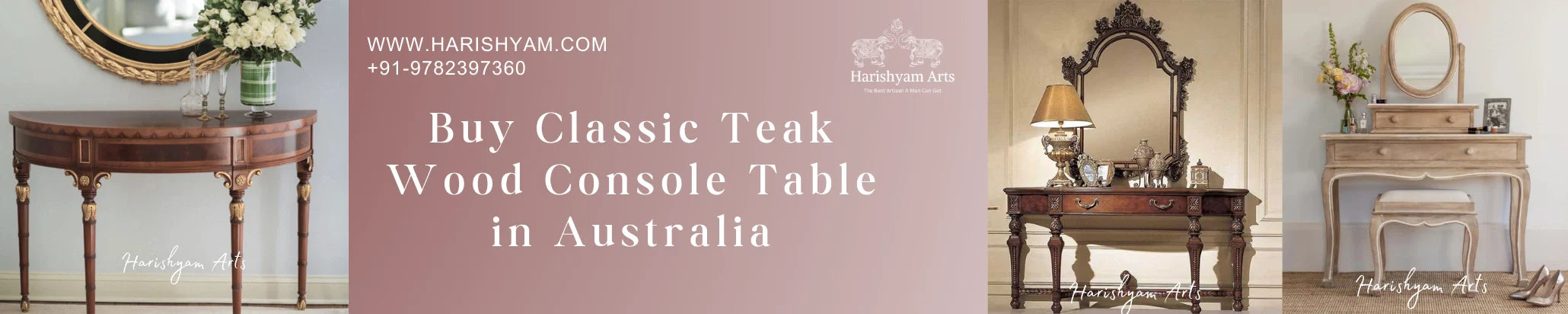 Buy Classic Teak Wood Console Table in Australia