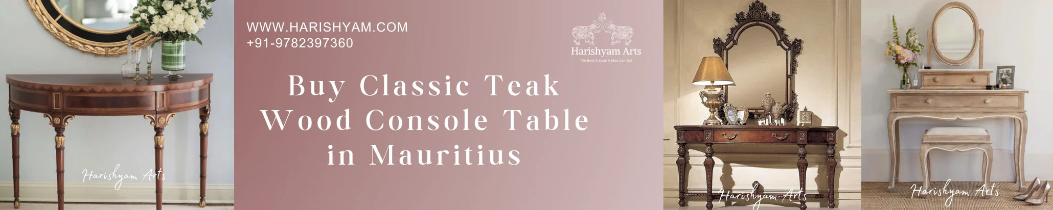 Buy Classic Teak Wood Console Table in Mauritius