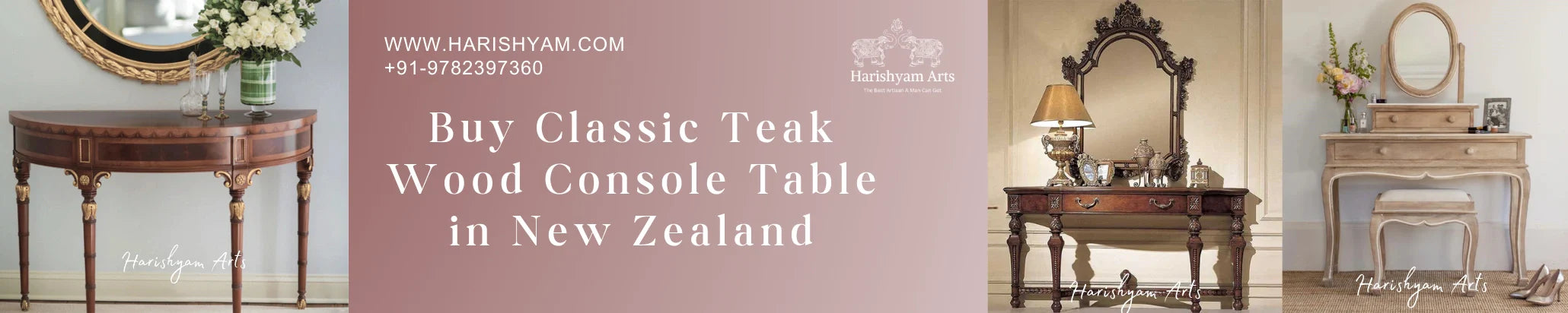 Buy Classic Teak Wood Console Table in New Zealand