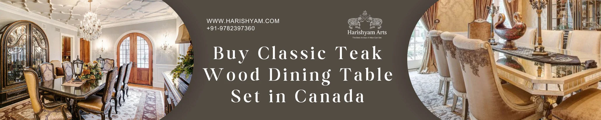 Buy Classic Teak Wood Dining Table Set in Canada