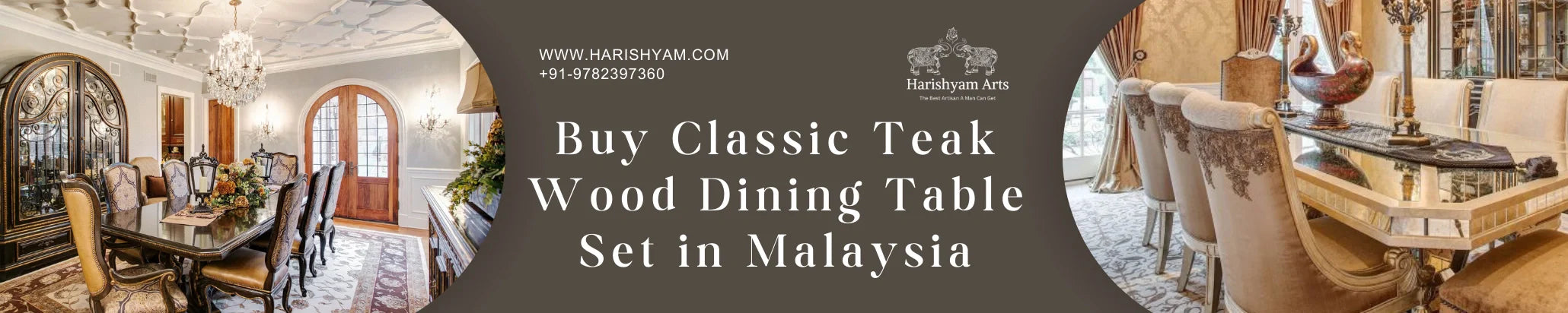 Buy Classic Teak Wood Dining Table Set in Malaysia