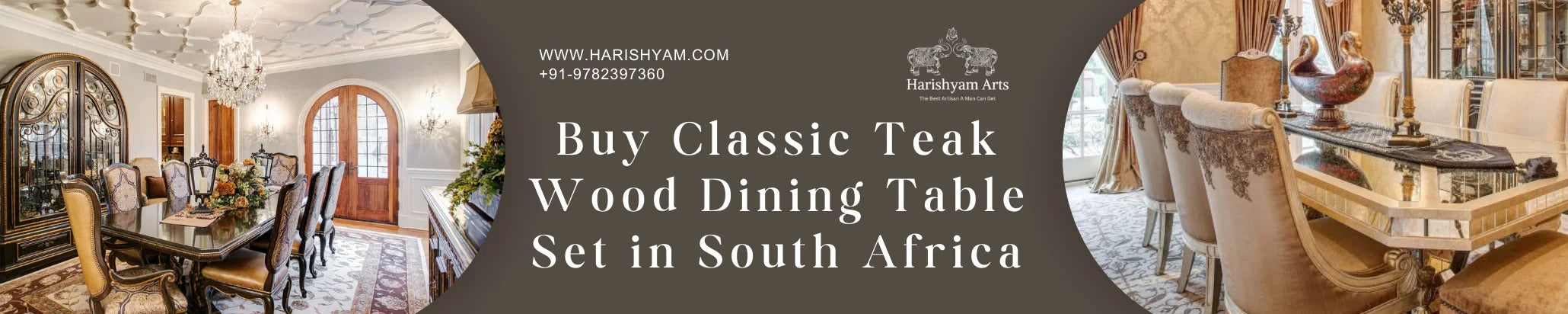 Buy Classic Teak Wood Dining Table Set in South Africa
