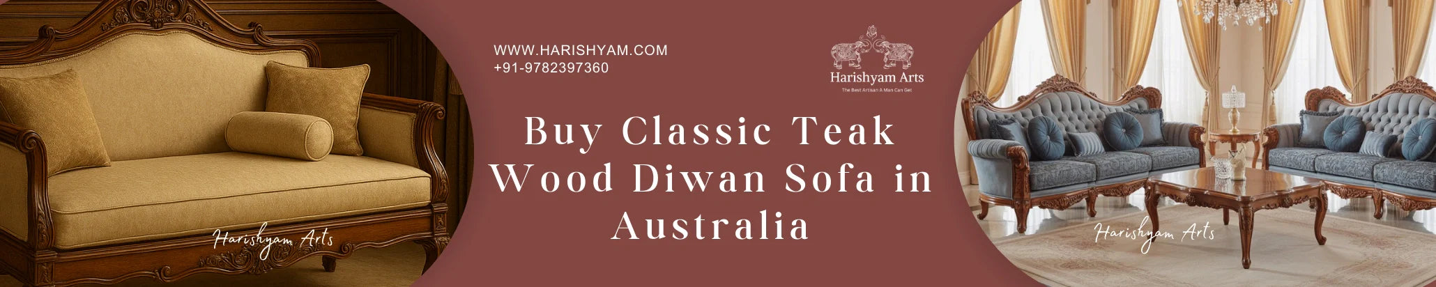 Buy Classic Teak Wood Diwan Sofa in Australia