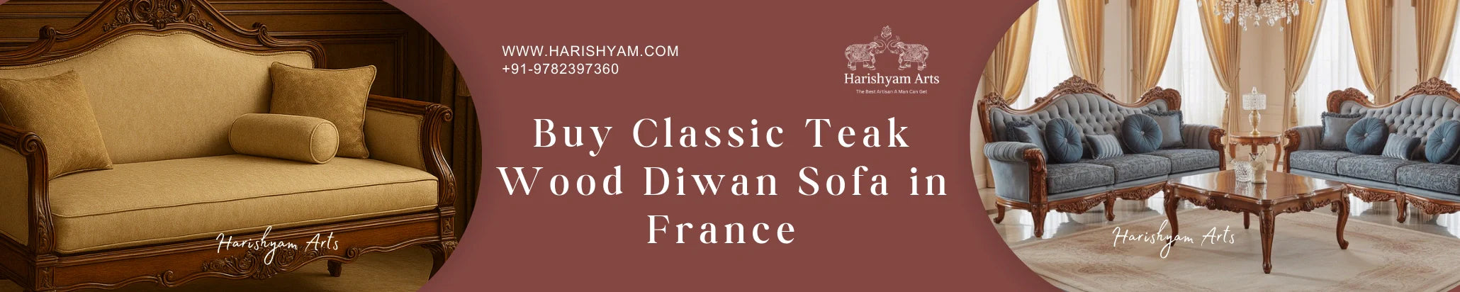 Buy Classic Teak Wood Dining Table Set in France