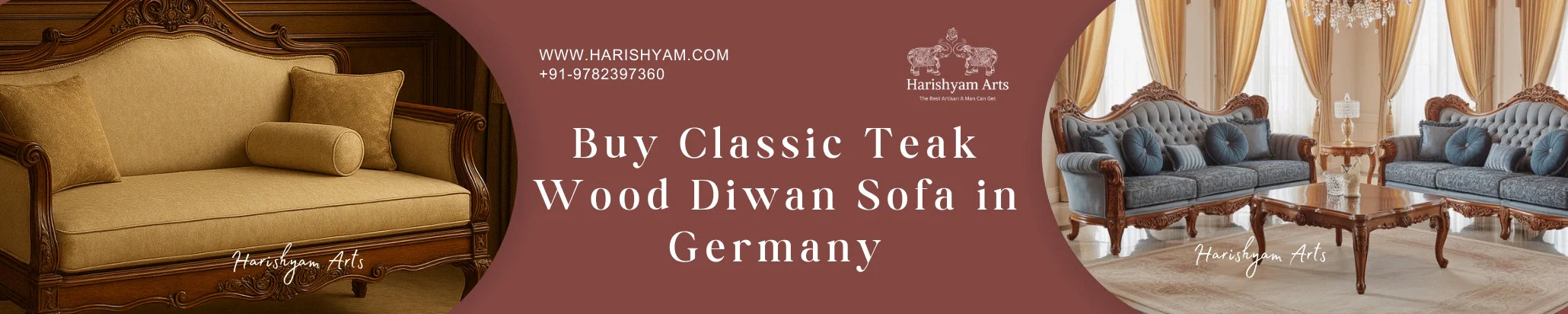 Buy Classic Teak Wood Diwan Sofa in Germany