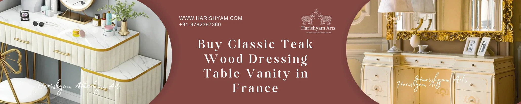 Buy Classic Teak Wood Dressing Table Vanity in Itlay