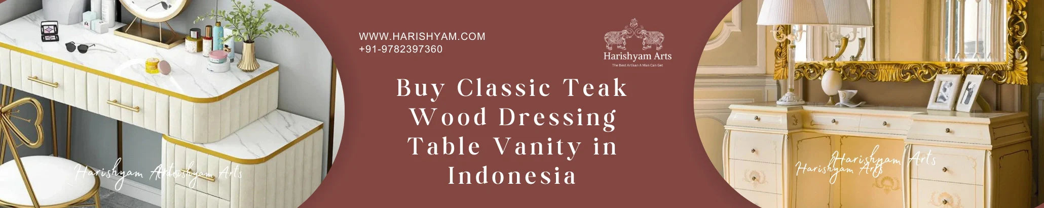Buy Classic Teak Wood Dressing Table Vanity in Indonesia
