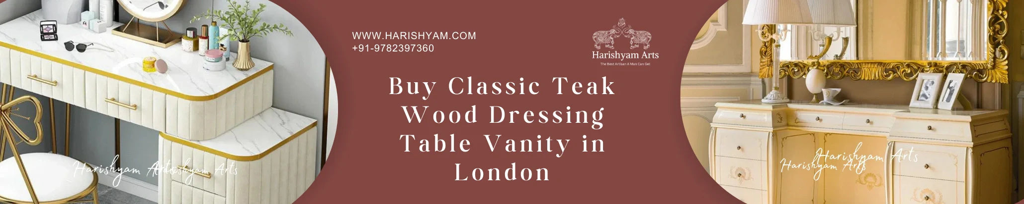 Buy Classic Teak Wood Dressing Table Vanity in London