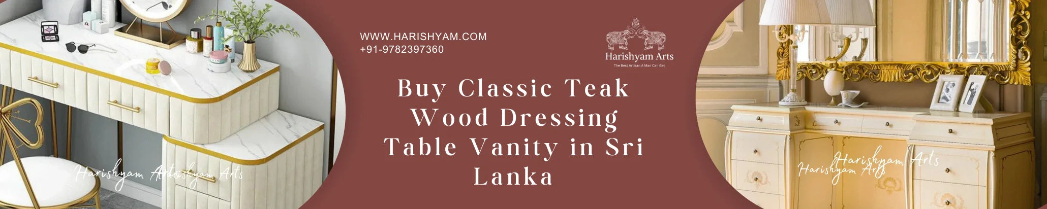 Buy Classic Teak Wood Dressing Table Vanity in Sri Lanka