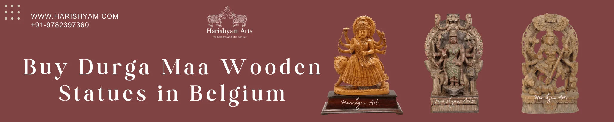Buy Durga Maa Wooden Statues in Belgium