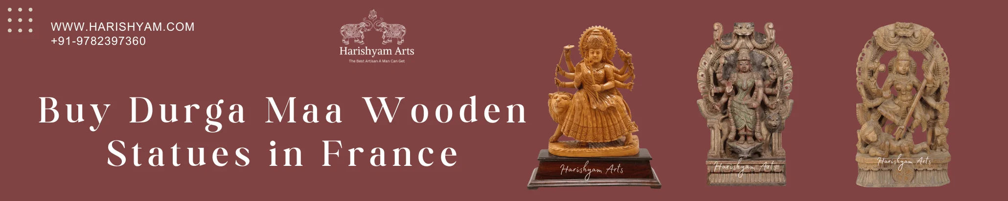 Buy Durga Maa Wooden Statues in France
