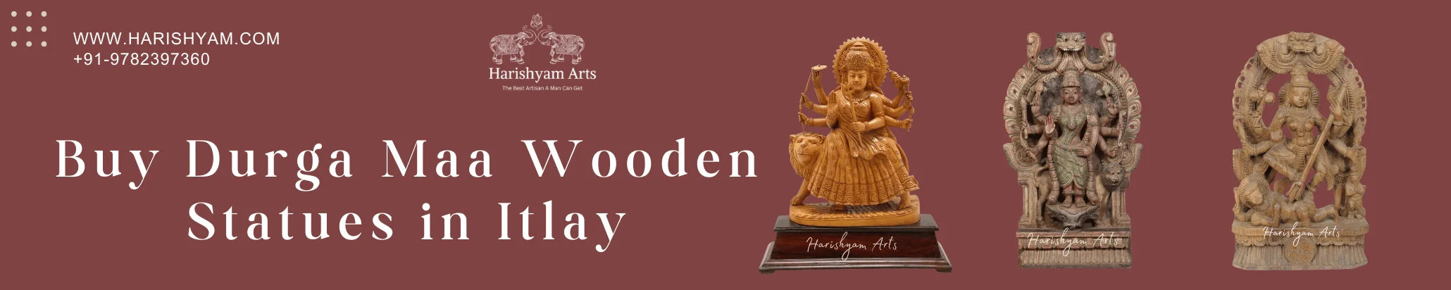 Buy Durga Maa Wooden Statues in Itlay