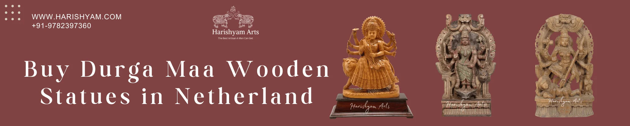 Buy Durga Maa Wooden Statues in Netherland