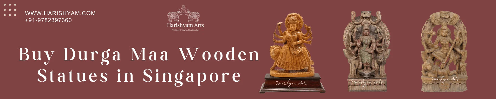 Buy Durga Maa Wooden Statues in Singapore
