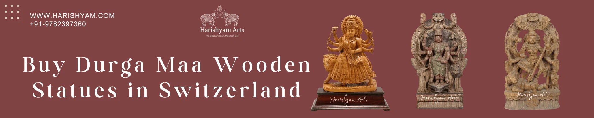Buy Durga Maa Wooden Statues in Switzerland