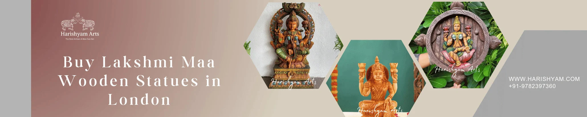 Buy Lakshmi Maa Wooden Statues in London