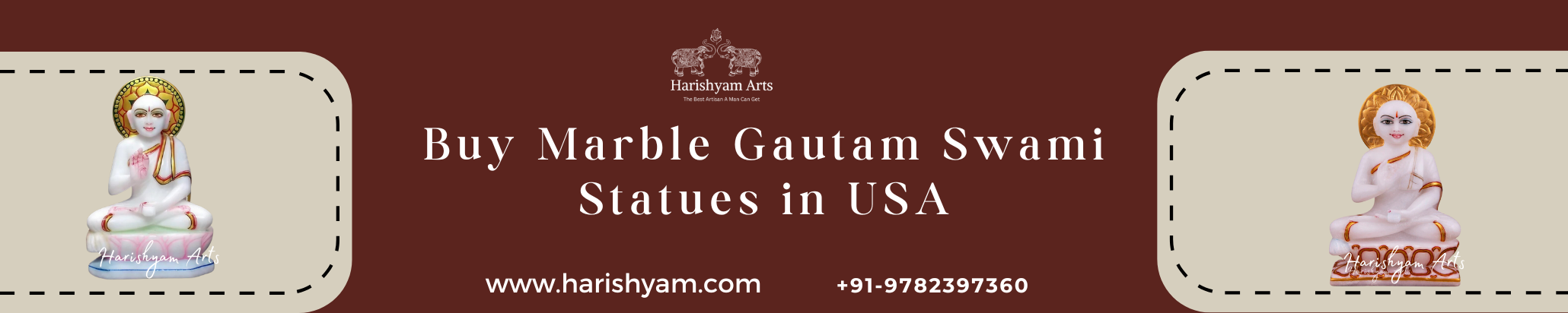 Buy Marble Gautam Swami Statues in USA