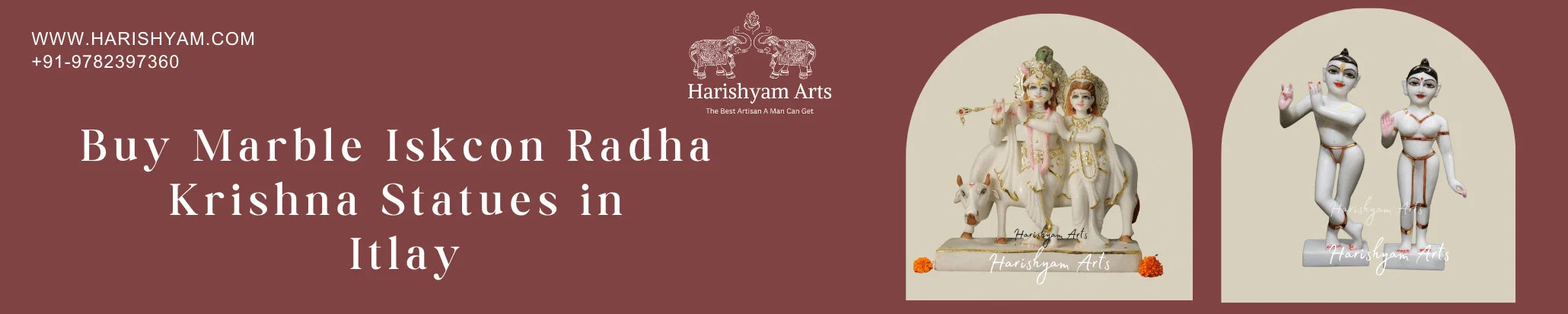 Buy Marble Iskcon Radha Krishna Statues in Itlay