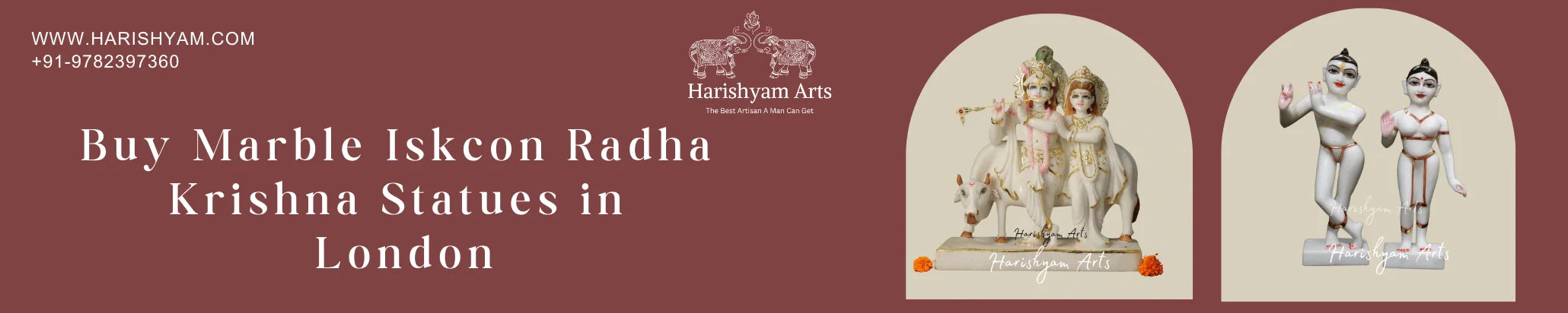 Buy Marble Iskcon Radha Krishna Statues in London