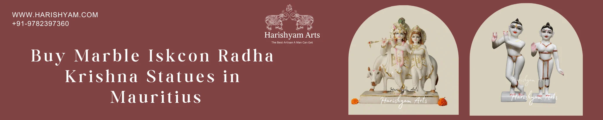 Buy Marble Iskcon Radha Krishna Statues in Mauritius