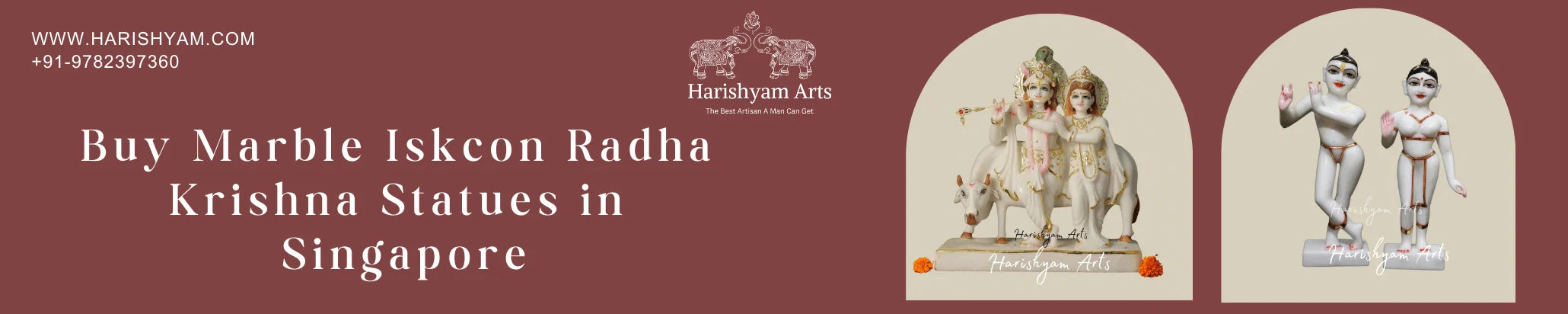 Buy Marble Iskcon Radha Krishna Statues in Singapore