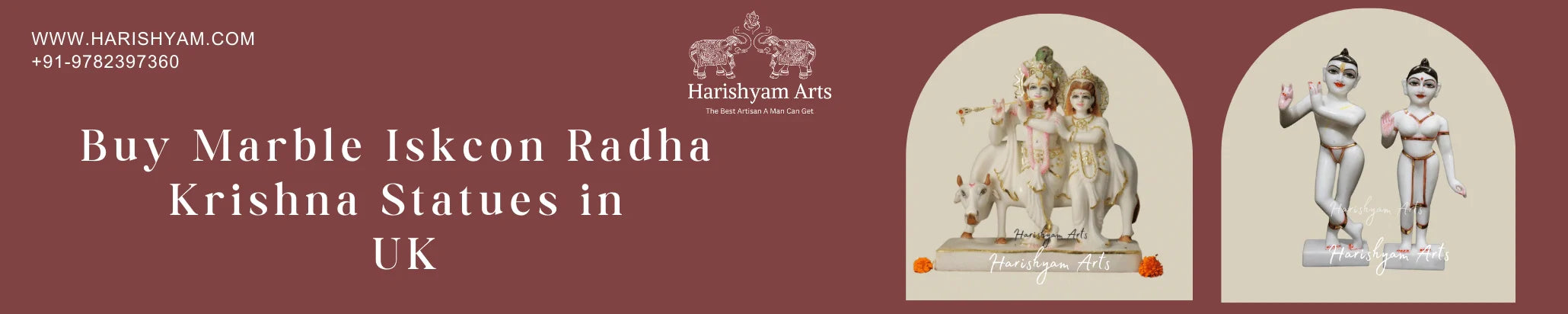 Buy Marble Iskcon Radha Krishna Statues in UK