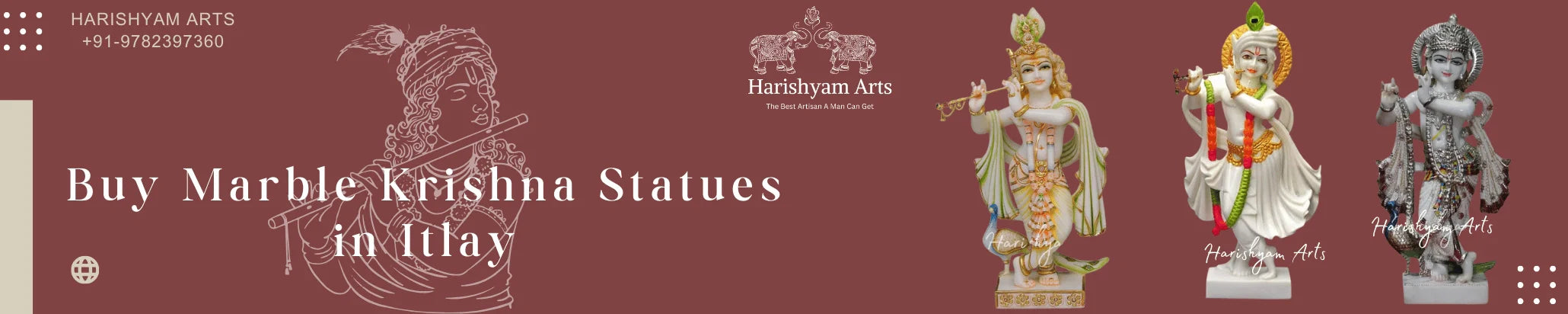 Buy Marble Krishna statues in Itlay