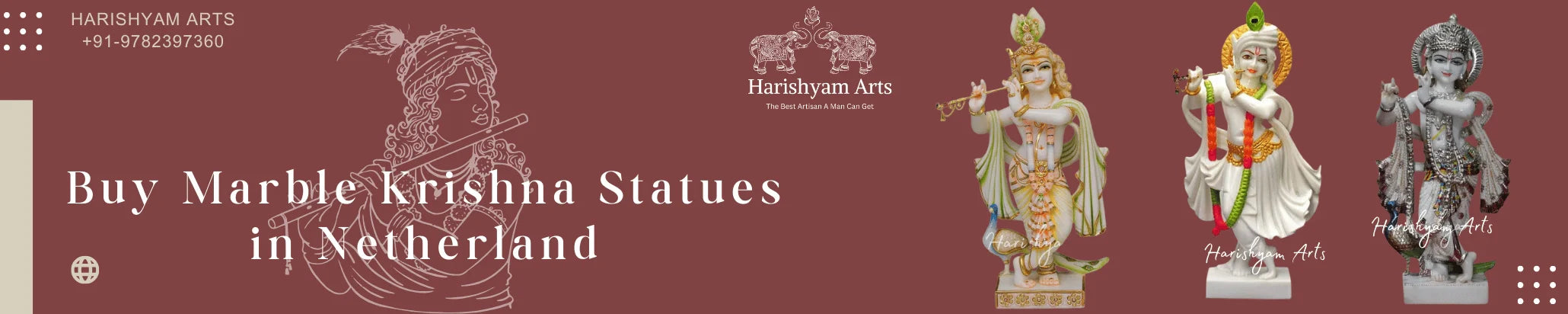 Buy Marble Krishna statues in Netherland