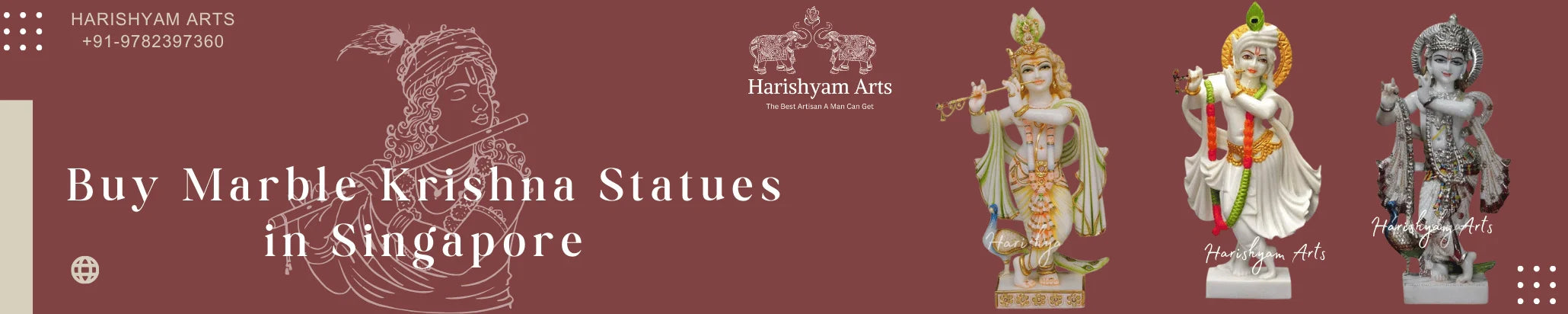 Buy Marble Krishna statues in Singapore