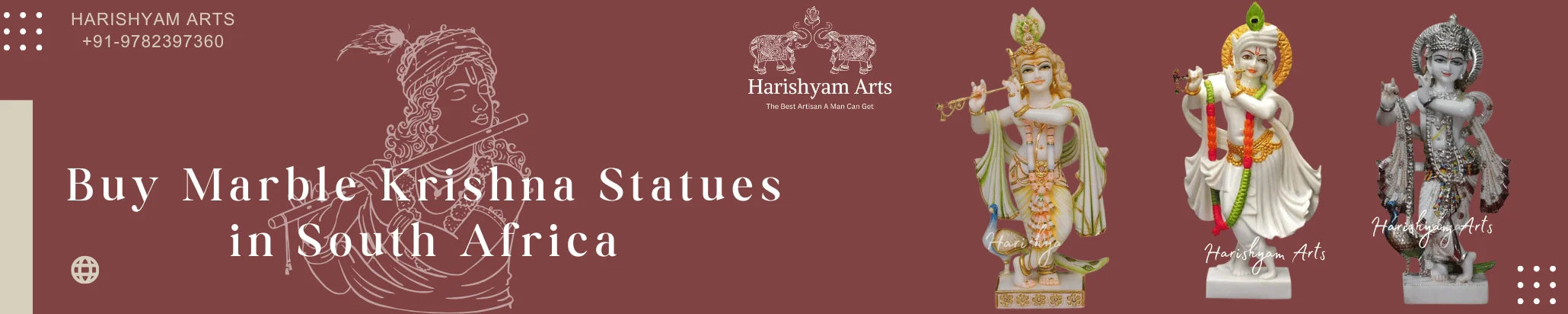 Buy Marble Krishna statues in South Africa