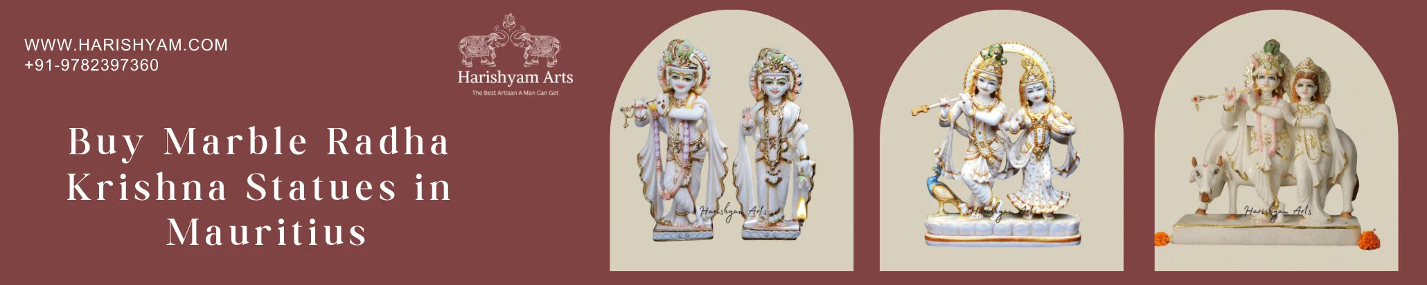 Buy Marble Radha Krishna statues in Mauritius