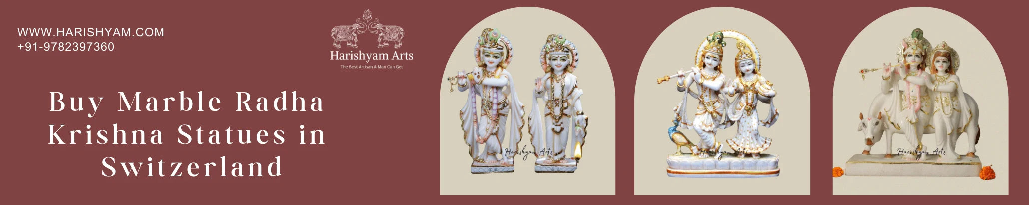 Buy Marble Radha Krishna statues in Switzerland