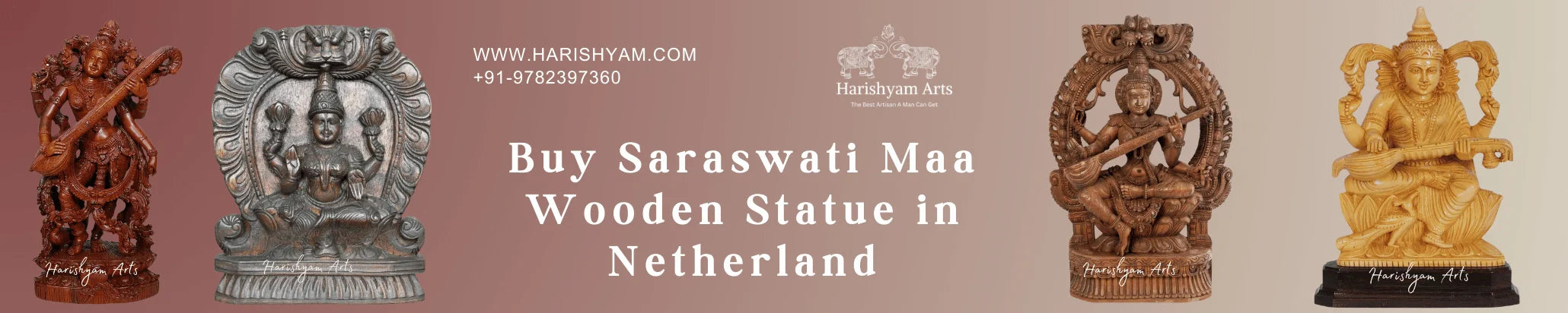 Buy Saraswati Maa Wooden Statue in Netherland