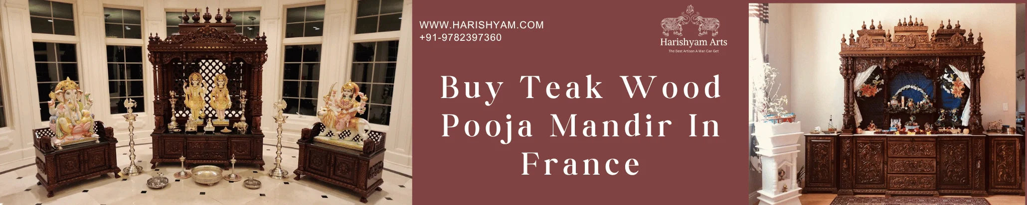 Buy Teak Wood Pooja Mandir In France